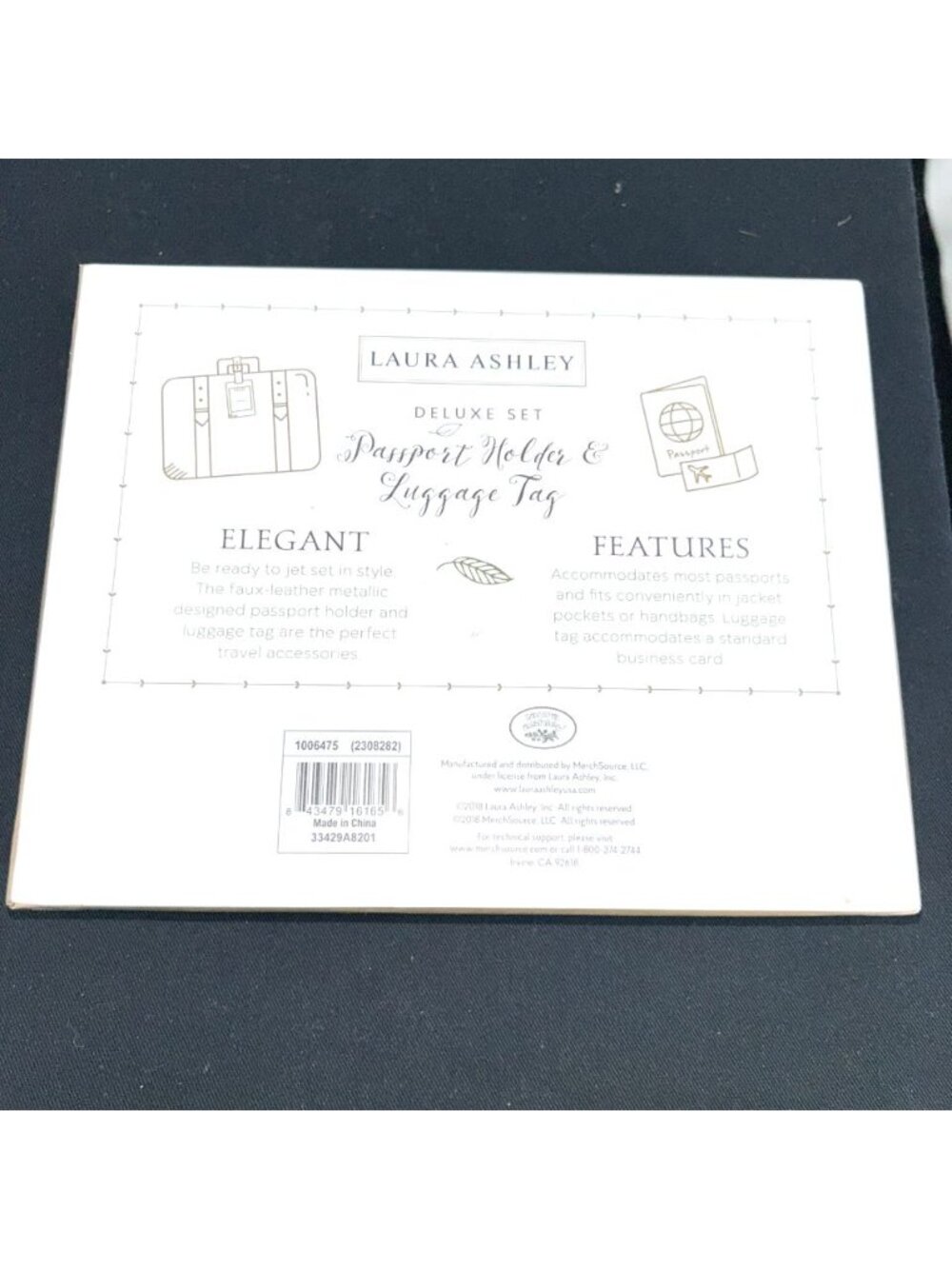 Laura Ashley Deluxe Set Passport Holder and Luggage Tag Pink Faux Leather NEW - Picture 7 of 7